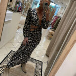 ANIMAL PRINTED CUT DRESS