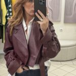 Eco leather oversized jacket