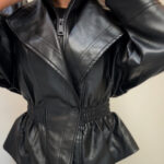 Leather style bomber