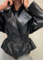 LEATHER STYLE BOMBER