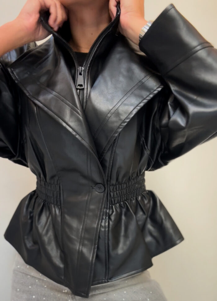 LEATHER STYLE BOMBER - Image 1